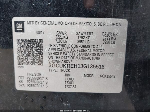 2018 CHEVROLET SILVERADO 1500 1LT — I9