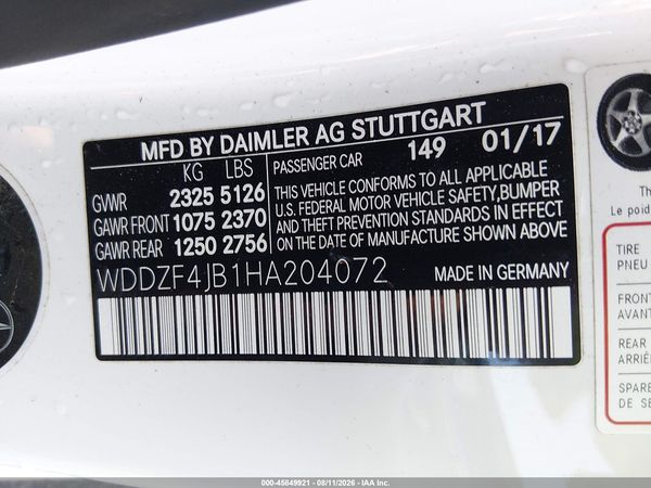 2017 MERCEDES-BENZ E 300 E300