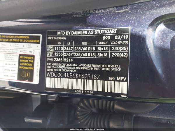 2019 MERCEDES-BENZ GLC 300 4MATIC