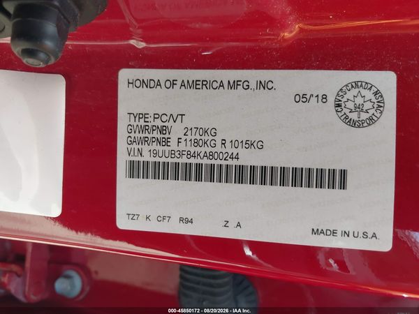 2019 ACURA TLX ADVANCE PKG