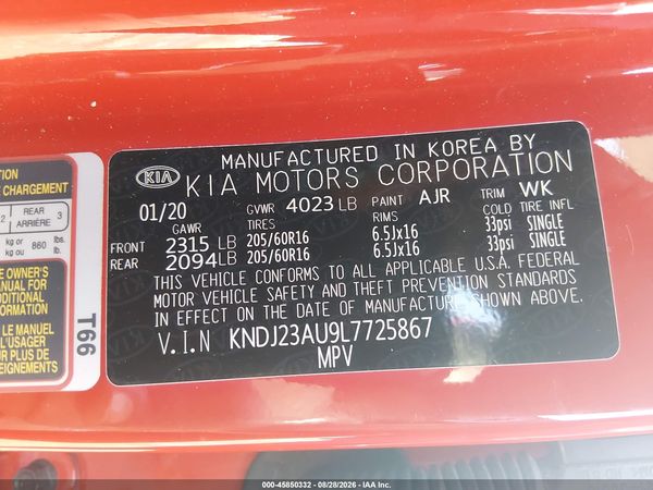 2020 KIA SOUL LX