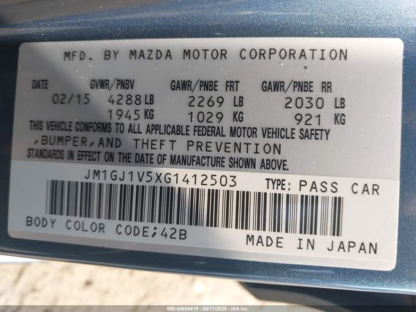 2016 MAZDA MAZDA6 I TOURING