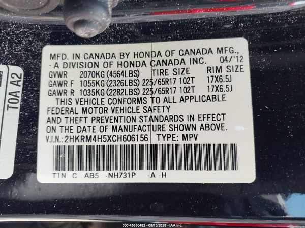 2012 HONDA CR-V EX