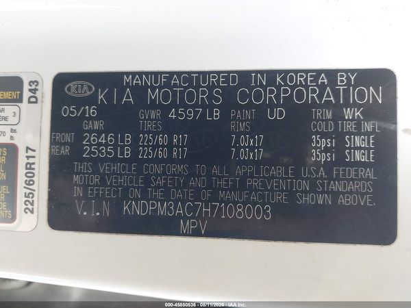 2017 KIA SPORTAGE LX