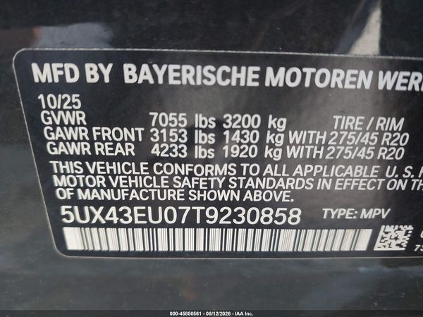 2026 BMW X5 PHEV XDRIVE50E