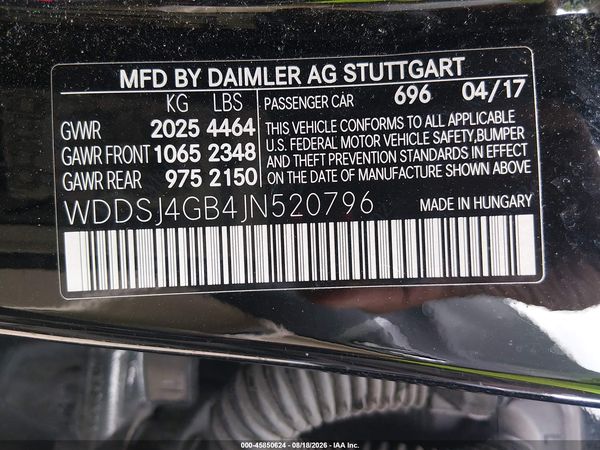 2018 MERCEDES-BENZ CLA 250 4MATIC