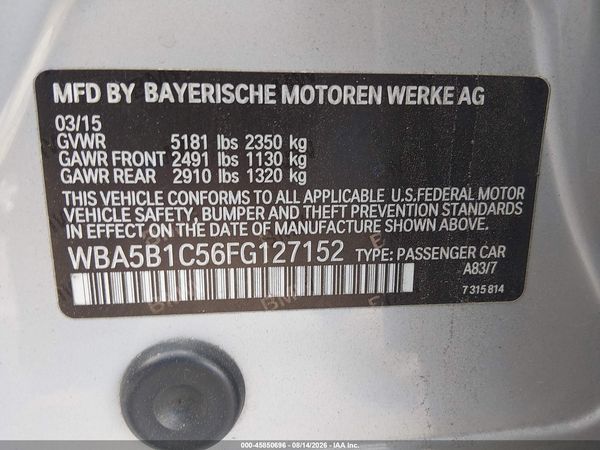 2015 BMW 535I