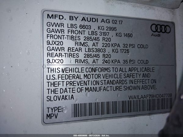 2017 AUDI Q7 3.0T PREMIUM