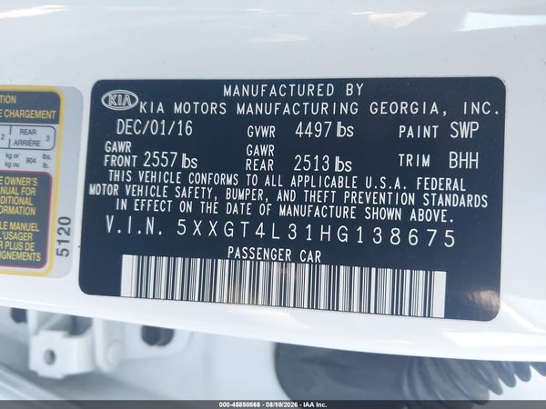 2017 KIA OPTIMA LX
