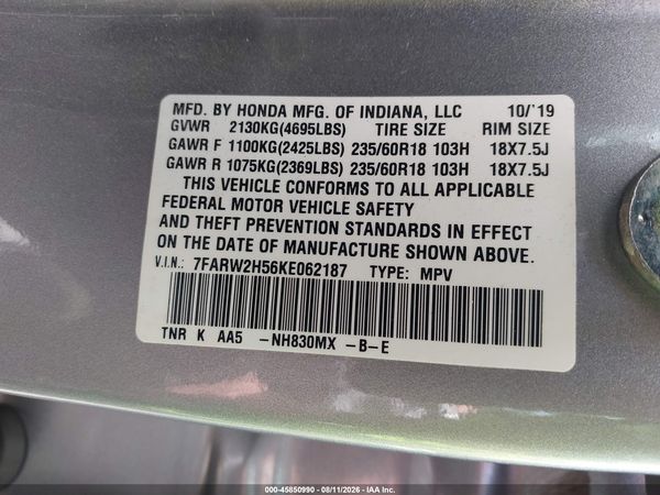 2019 HONDA CR-V EX