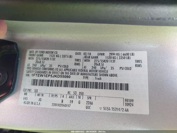 2018 FORD F-150 XL