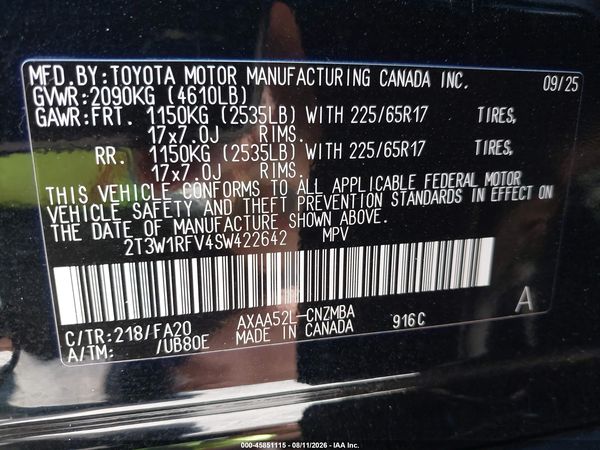 2025 TOYOTA RAV4 XLE