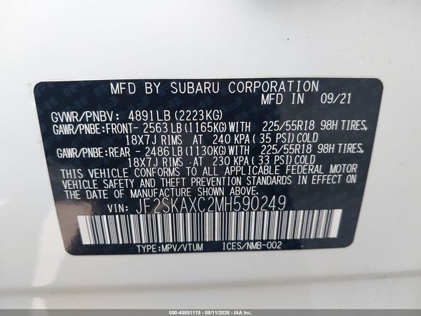 2021 SUBARU FORESTER TOURING