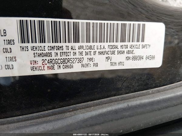 2013 DODGE GRAND CARAVAN SXT — I9