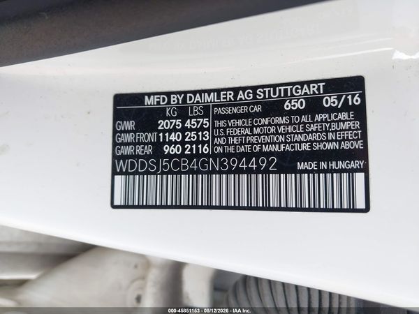 2016 MERCEDES-BENZ AMG CLA 45 4MATIC