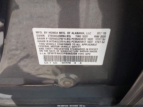 2015 HONDA PILOT LX