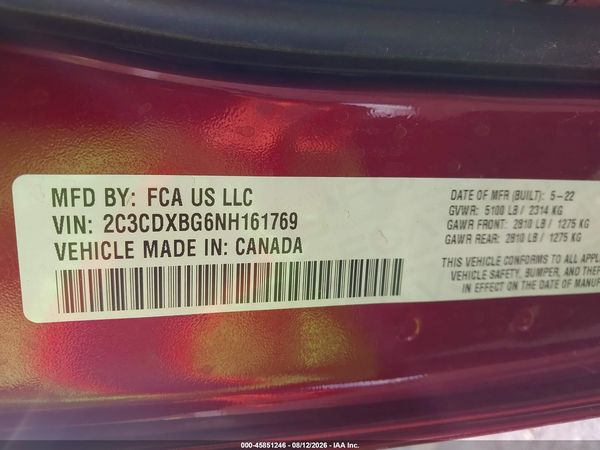 2022 DODGE CHARGER SXT RWD