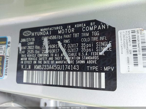 2016 HYUNDAI TUCSON SE