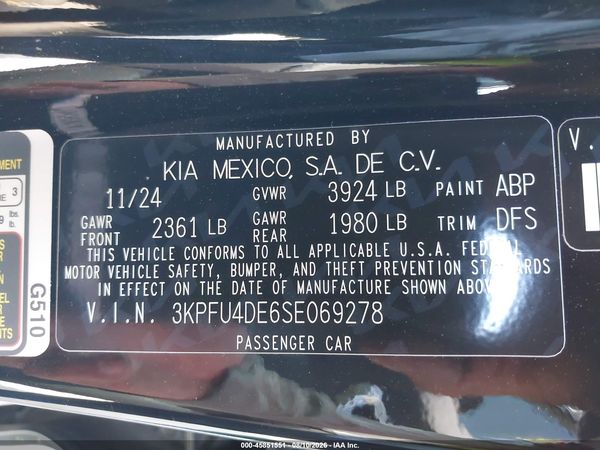2025 KIA K4 EX