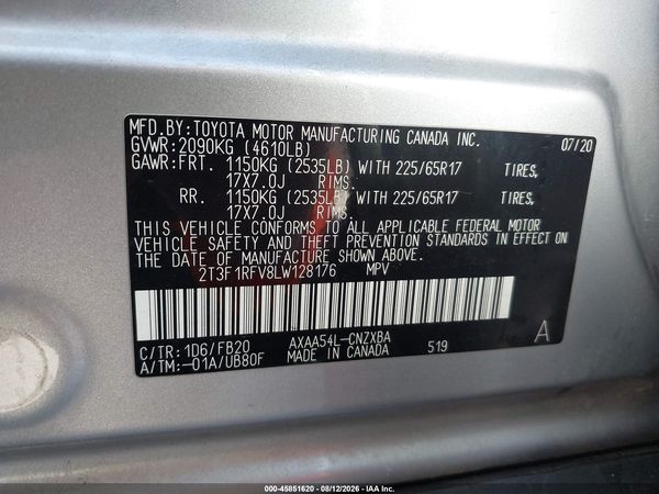 2020 TOYOTA RAV4 LE