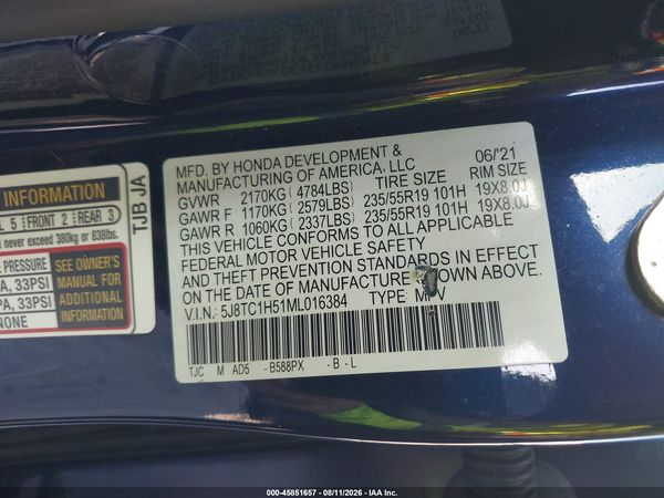2021 ACURA RDX TECHNOLOGY PACKAGE