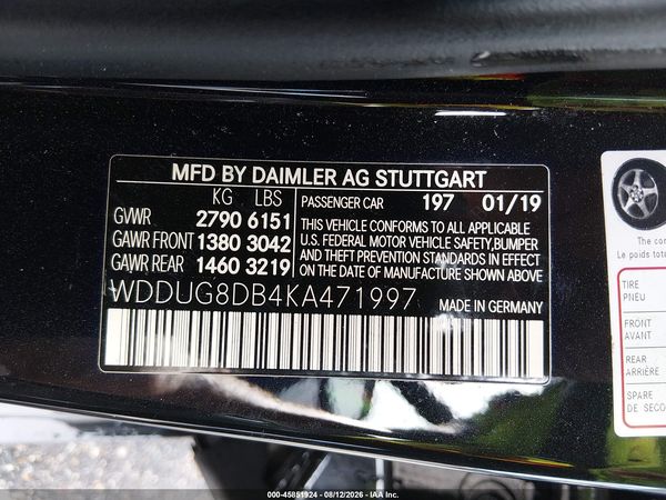 2019 MERCEDES-BENZ S 560 S560