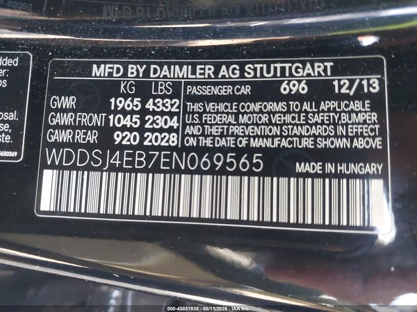2014 MERCEDES-BENZ CLA 250 CLA250