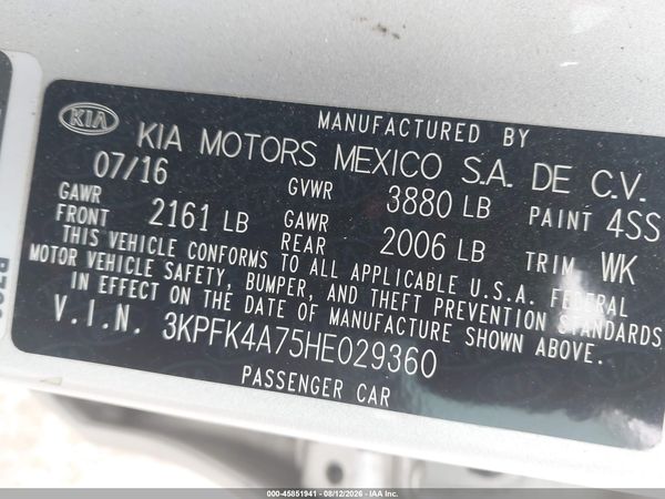 2017 KIA FORTE LX