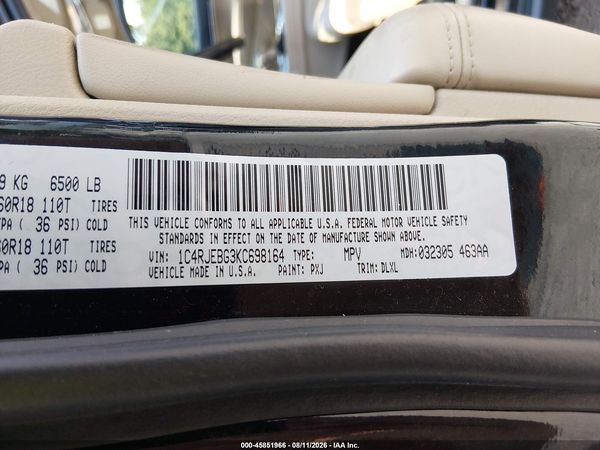 2019 JEEP GRAND CHEROKEE LIMITED 4X2