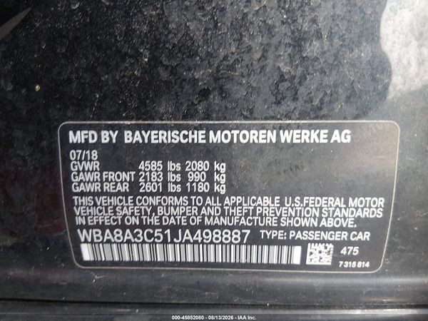 2018 BMW 320I XDRIVE