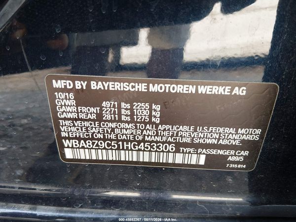 2017 BMW 330I GRAN TURISMO XDRIVE