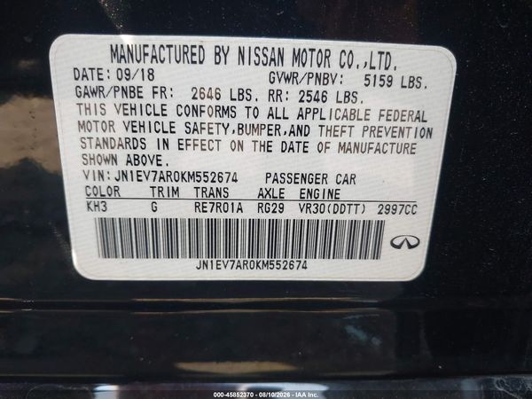 2019 INFINITI Q50 3.0T LUXE
