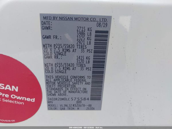 2020 NISSAN PATHFINDER PLATINUM 4WD