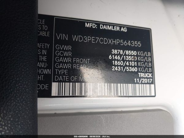 2017 MERCEDES-BENZ SPRINTER 2500 STANDARD ROOF V6