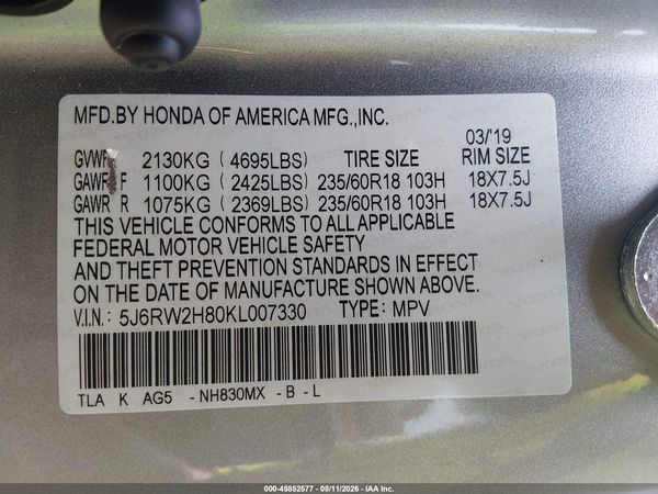 2019 HONDA CR-V EX-L