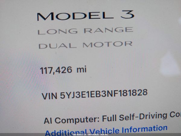 2022 TESLA MODEL 3