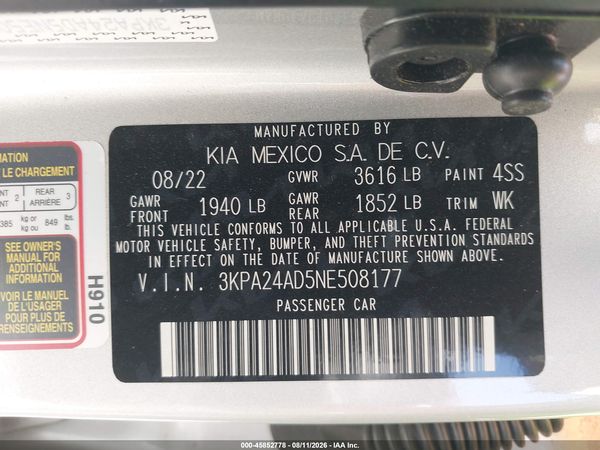 2022 KIA RIO LX