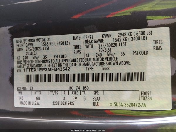 2021 FORD F-150 XL