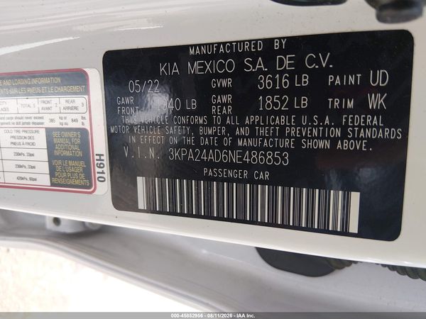 2022 KIA RIO LX