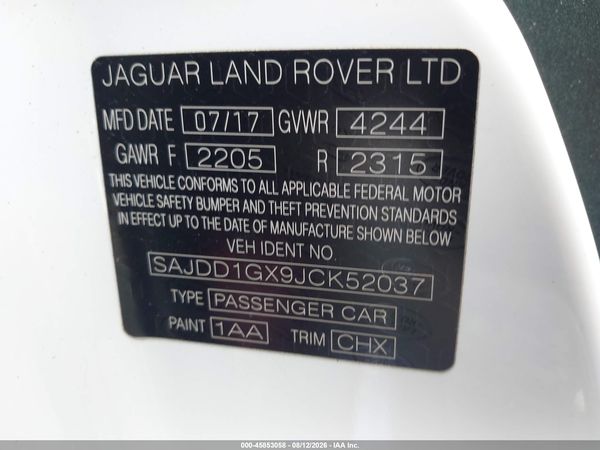 2018 JAGUAR F-TYPE 296HP