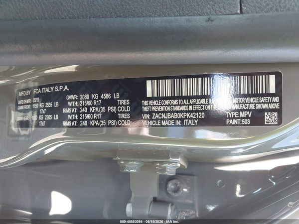 2019 JEEP RENEGADE SPORT 4X4