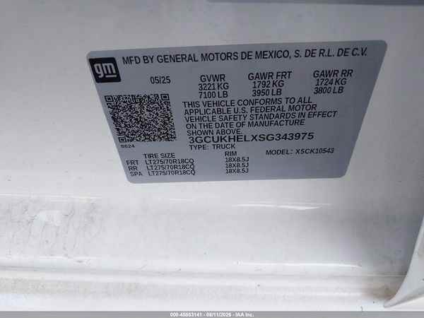 2025 CHEVROLET SILVERADO 1500 4WD  SHORT BED ZR2 — I9