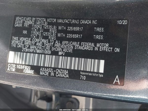 2021 TOYOTA RAV4 LE