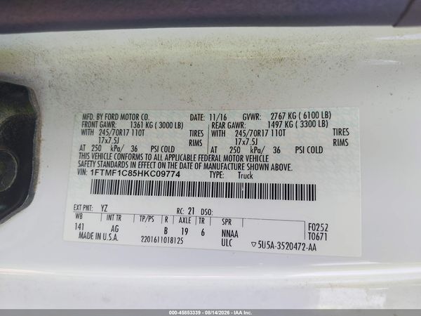 2017 FORD F-150 XL