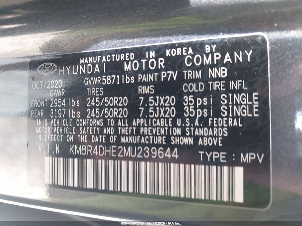 2021 HYUNDAI PALISADE SEL