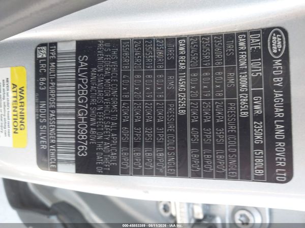 2016 LAND ROVER RANGE ROVER EVOQUE SE/SE PREMIUM