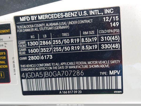 2016 MERCEDES-BENZ GLE 350 GLE350