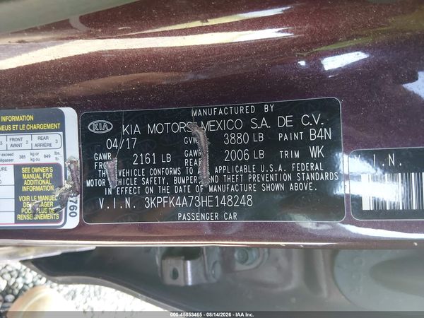 2017 KIA FORTE LX