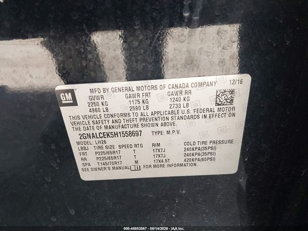 2017 CHEVROLET EQUINOX LT — I9