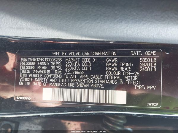 2016 VOLVO V60 CROSS COUNTRY T5
